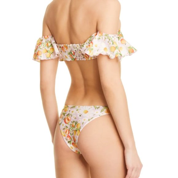 FARM Rio Floral Off-Shoulder Bikini - White and Orange - Picture 3 of 16